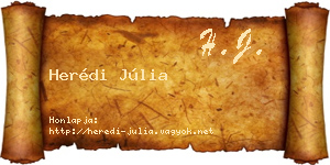 Herédi Júlia névjegykártya